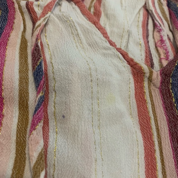 💛 Maurice Striped Ruffle Sleeve Blouse | Pink Blue Gold White | Women's XL - Picture 7 of 8